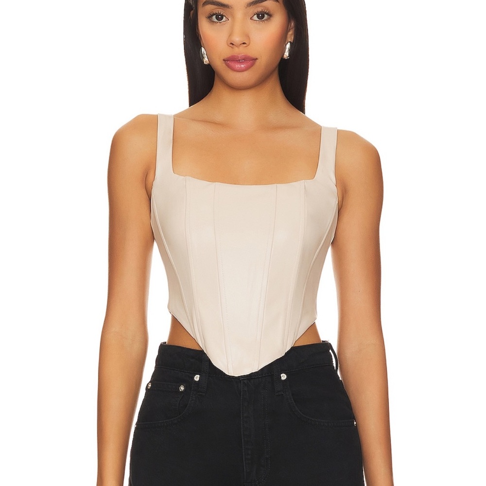 Faux Leather Corset Top